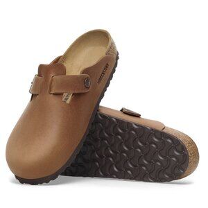 Birkenstock Boston in Oiled Leather Cognac